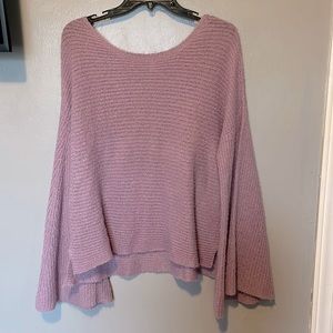 Light purple bell sleeve knit sweater